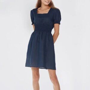Sleeper Linen dress in navy XS